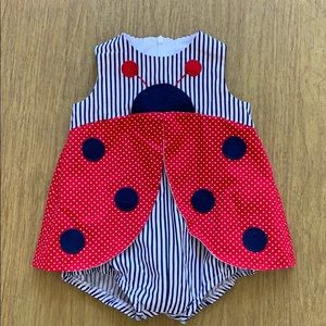 Florence Eiseman Baby Ladybug Romper 9M EUC